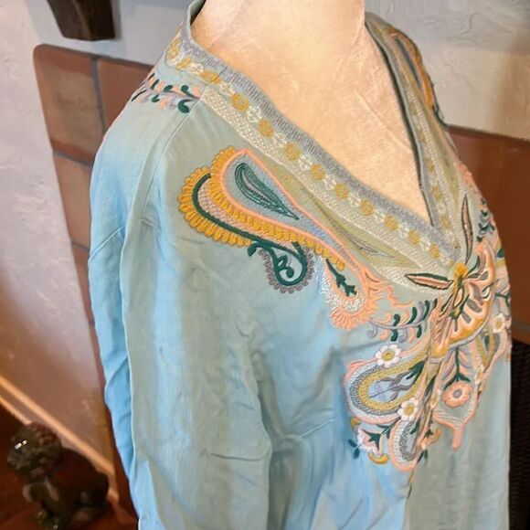 SOFT SURROUNDINGS Embroidered RIVER ISLAND TUNIC, M! - Picture 4 of 9